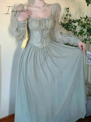 Women Fashion Elegant Casual Midi Party Dress Spring Vintage A-Line Solid Chic Birthday Prom Vestidos Female Clothes New Robe