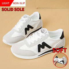 Women's Letter Decor Sneakers, Casual Lace Up Outdoor Shoes, Comfortable Low Top Shoes