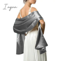Ingvn - 16 Colors Shrugs For Women Evening Cape Dress Wraps Shawls 240*70Cm Satin Long Formal