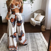 Ingvn - 2 Pecs Suit Summer Tracksuit Sets Womens Outfits Boho Beach Style Print Underwear Loose