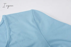 Ingvn - 2 Piece Outfits For Women Sexy Long Sleeve Crop Tops Drawstring Leggings Pants Sets Casual
