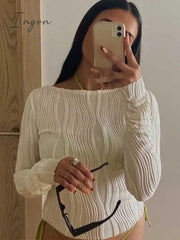 Ingvn - 2 Piece Sets Outifits Long Sleeve Summer Y2K Dress Women T Shirt Crop Top Mini Skirts