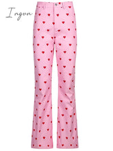 Ingvn - 2023 Fashion Trends Y2K Pink Pants Heart Printed Sweet Trousers Vintage Aesthetic Party