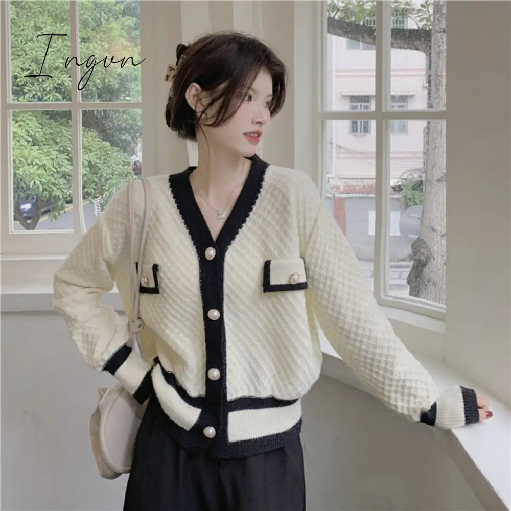 Ingvn - 2023 Korean Fashion Chic Vintage Sweater Retro Casual Lazy Sweaters For Women Knitted