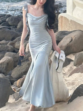 Ingvn - 2023 Summer Elegant Satin Strap Midi Dress Women Vintage Casual Even Party Pure Color One