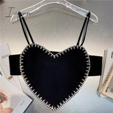 Ingvn - 2023 Summer Sexy Patchwork Diamond Vest For Women V Neck Sleeveless Black Tank Tops Female