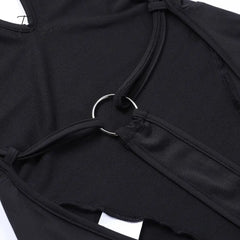 Ingvn - 2023 Summer Women Dress Bandage Sexy Backless Maxi Dresses Club Holiday Bodycon Cut Out