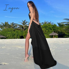 Ingvn - 2023 Summer Women Dress Bandage Sexy Backless Maxi Dresses Club Holiday Bodycon Cut Out