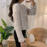 Ingvn - 2023 Trends New Autumn Women Single - Breasted Tweed Jacket High Quality Female Elegant