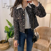 Ingvn - 2023 Trends New Autumn Women Single - Breasted Tweed Jacket High Quality Female Elegant