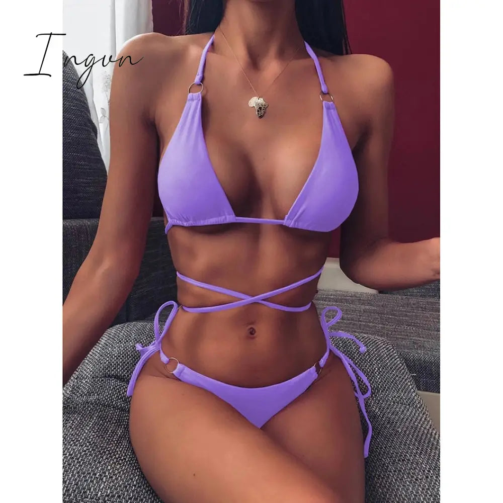 Ingvn - 2023 Trends Sexy Micro Bikini Criss Cross Swimwear Bandage Woman Swimsuit Female Thong