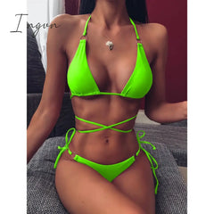 Ingvn - 2023 Trends Sexy Micro Bikini Criss Cross Swimwear Bandage Woman Swimsuit Female Thong