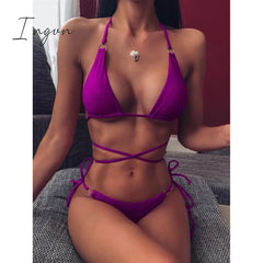 Ingvn - 2023 Trends Sexy Micro Bikini Criss Cross Swimwear Bandage Woman Swimsuit Female Thong