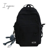 Ingvn - Aesthetic College Multi-Pocket Backpack Black / Only Backpack Backpacks