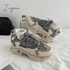 Ingvn - Aesthetic Fashion Platform Sneakers Gray / 35