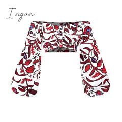 Ingvn - African Dresses For Women Autumn 2 - Piece Set Lady Full Sleeve Shoulder Off Festher