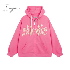Ingvn - Alt Cute Zip Up Hoodie Pink / M