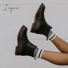 Ingvn - Artificial Leather Chelsea Boots Black / 5