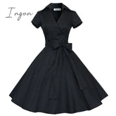 Ingvn - Audrey Hepburn Summer Dress Women Polka Dot Vintage Swing Robe Rockabilly Housewife Retro