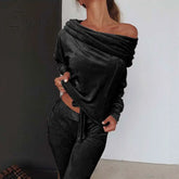 Ingvn - Autumn Velour Lounge Set Women Two Piece Sets Velvet Tracksuit Ladies Sweatsuit 2 Outfits