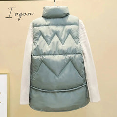 Ingvn - Autumn Winter Down Cotton Soild Women’s Vest Short Style New Slim Fashion Stand - Up