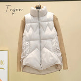 Ingvn - Autumn Winter Down Cotton Soild Women’s Vest Short Style New Slim Fashion Stand - Up