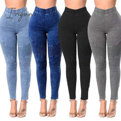 Ingvn - Autumn Winter Pants For Women High Waist Vintage Baggy Mom Jeans Korean Fashion Denim