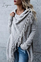 Ingvn - Autumn & Winter Shawl Cardigan(3 Colors) S / Gray Tops/Sweaters Cardigans