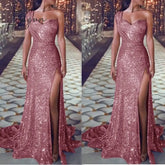 Ingvn - Big 5Xl Fashion Women Dress Sequin Prom Party Fork Opening Ladies Dresses Ball Gown Sexy