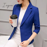 Ingvn - Black Women Blazer Formal Blazers Lady Office Work Suit Pockets Jackets Coat Slim Femme