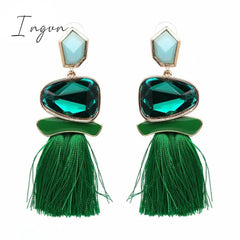 Ingvn - Bohemia Multicolored Tassel Earrings For Women Fashion Party Jewelry Fringe Dangle
