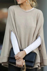 Ingvn - Cape Loose Crew Neck Tops