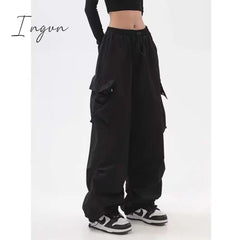Ingvn - Cargo Pants Women Baggy Trousers 2023 Fall Streetwear Oversized Vintage Casual Elastic