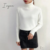 Ingvn - Cashmere Knitted Sweater Women Autumn Winter Korean Turtleneck Long Sleeve Pullover Female