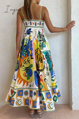Ingvn - Casual Bohemian Print Contrast Printed Dress Dresses Dresses/Floral