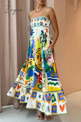 Ingvn - Casual Bohemian Print Contrast Printed Dress Dresses Yellow / S Dresses/Floral