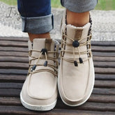 Ingvn - Casual Laced Front Ankle Boots