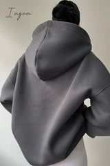 Ingvn - Casual Letter Printing Hooded Collar Tops Tops/Sweats & Hoodies