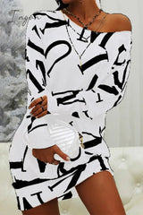 Ingvn - Casual Letter Printing O Neck A Line Dresses Dresses/Casual