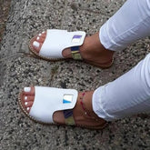 Ingvn - Casual Mixed Color Flat Slippers White / 5