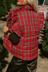 Ingvn - Casual Plaid Buckle Tops Tops/Vests & Waistcoats