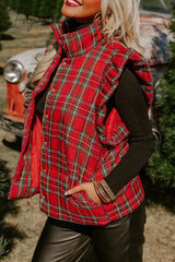 Ingvn - Casual Plaid Buckle Tops Tops/Vests & Waistcoats