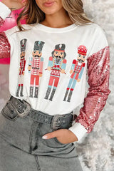 Ingvn - Casual Print Sequins Patchwork O Neck Tops Tops/Sweats & Hoodies