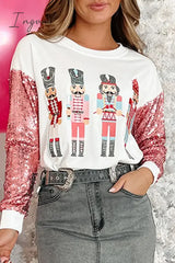Ingvn - Casual Print Sequins Patchwork O Neck Tops Tops/Sweats & Hoodies