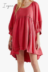 Ingvn - Casual Simplicity Solid Asymmetrical O Neck A Line Dresses Dresses/Casual