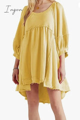 Ingvn - Casual Simplicity Solid Asymmetrical O Neck A Line Dresses Dresses/Casual