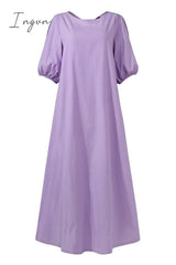 Ingvn - Casual Simplicity Solid Color O Neck Dresses(3 Colors) Dresses/Casual Dresses