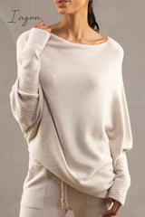 Ingvn - Casual Simplicity Solid Make Old O Neck Tops Tops/Sweaters & Cardigans