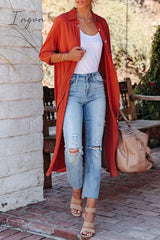 Ingvn - Casual Simplicity Solid Slit Turndown Collar Tops Tops/Blouses & Shirts