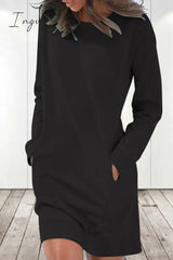 Ingvn - Casual Solid Color O Neck Long Sleeve Dresses(6 Colors) Dresses/Long Dresses